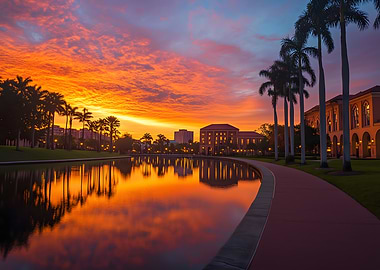 Sunrise Over Campus Pond