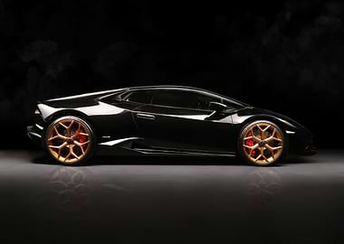 Black Lamborghini with Gold Wheels