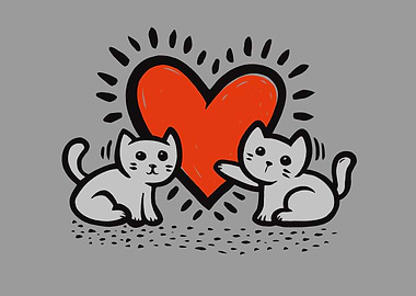 Doodle Cat Heart