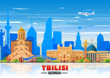 Tbilisi Skyline Illustration