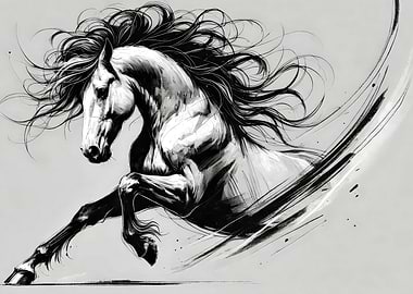 Black and White Horse