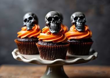 Halloween Skull Cupcakes