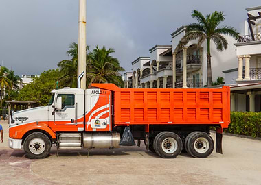 Orange Dump Truck