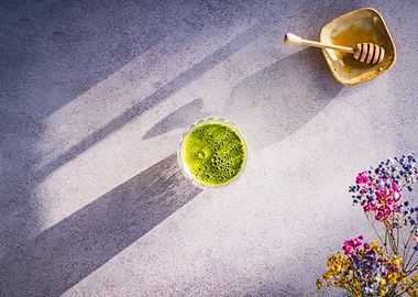 Matcha Latte with Honey