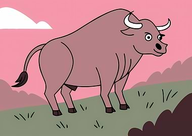 Cartoon Bull Illustration