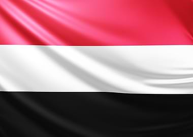Yemen Flag, Realistic flag of Yemen