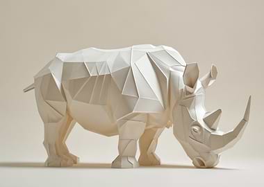 Origami Rhino Sculpture
