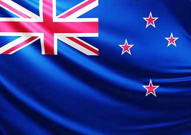 New Zealand Flag, realistic flag of New Zealand