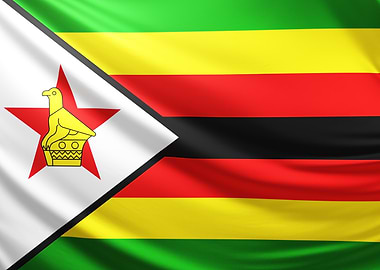 Zimbabwe Flag, realistic flag of Zimbabwe