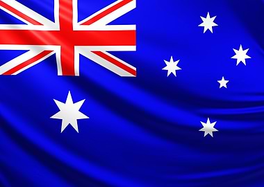 Australian Flag, realistic flag of Australia