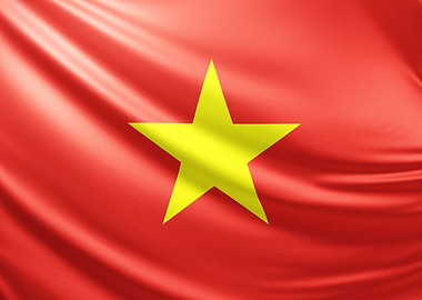 Vietnamese Flag, realistic flag of Vietnam