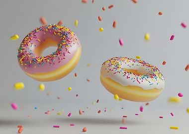 Floating Donuts with Sprinkles