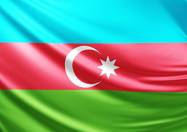 Azerbaijan Flag, realistic flag of Azerbaijan