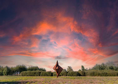 Geometric Sculpture Sunset