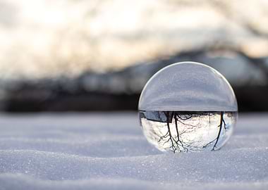 Crystal Ball Winter Scene