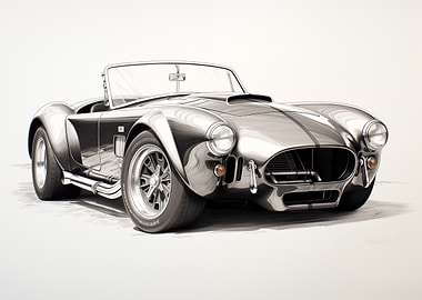 Silver AC Cobra Muscle car