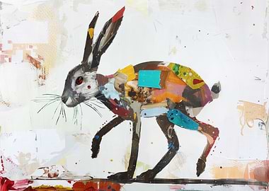 Colorful Collage Rabbit