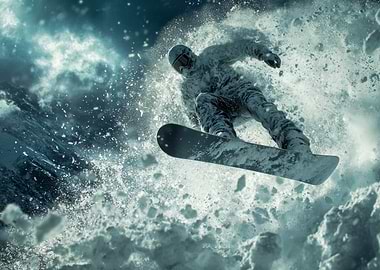 Snowboarder in Flight