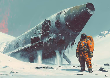 Astronaut on Trinton moon of Neptune