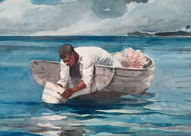 Fisherman in a Rowboat