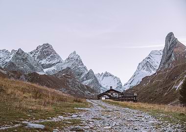 Mountain Cabin Landscape