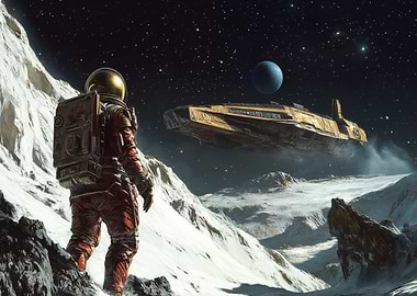 Astronaut on Charon moon of Pluto