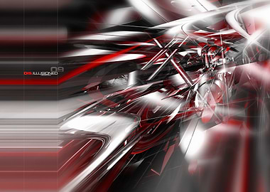 Red and Silver Abstract Art Dis.Illusioned