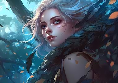 Fantasy Woman with Feathers