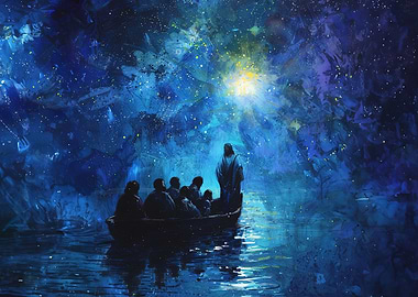 Jesus and Disciples in a Boat