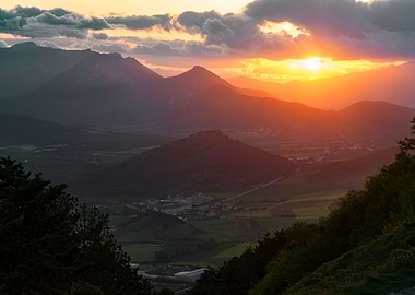 Sunset Over Mountains