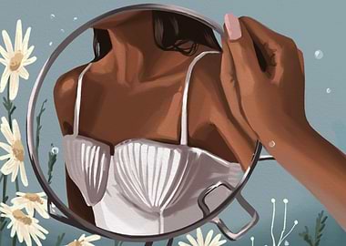 Woman Looking in Mirror