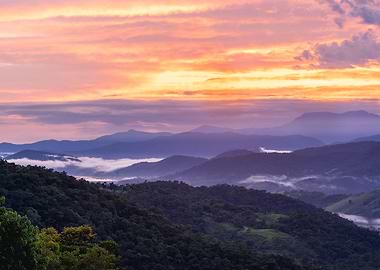 Mountain Sunset Landscape Paraty Brazil.