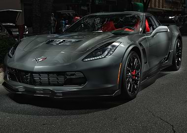 Grey Corvette Sports Car