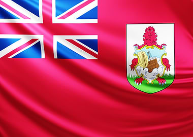 Bermuda Flag, realistic flag of Bermuda island