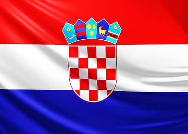 Croatian Flag, realistic flag of Croatia