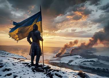 Ukrainian Knight at Sunset