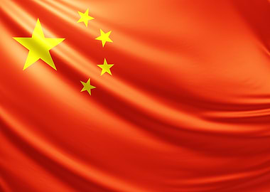 Chinese Flag, realistic flag of China