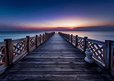 Wooden Pier at Sunset