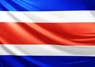 Costa Rican Flag, realistic flag of Costa Rica