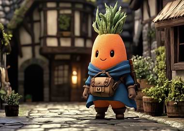Carrot Character in Fantasy Village