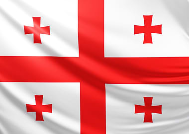 Georgian Flag, realistic flag of Georgia