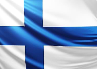Finnish Flag, realistic flag of Finland
