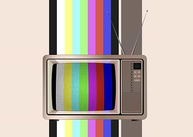 Vintage TV with Test Pattern