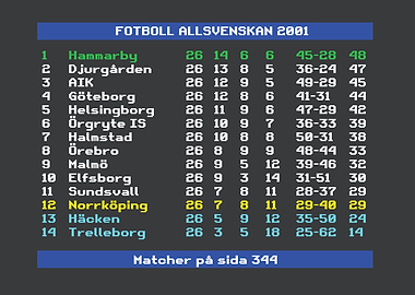 Allsvenskan Hammarby 2001
