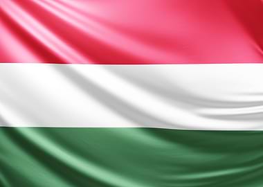 Hungarian Flag, realistic flag of Hungary
