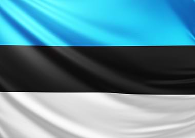 Estonian Flag, realistic flag of Estonia