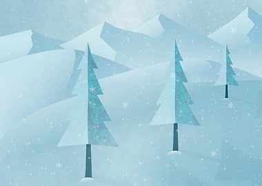 Snowy Mountain Landscape