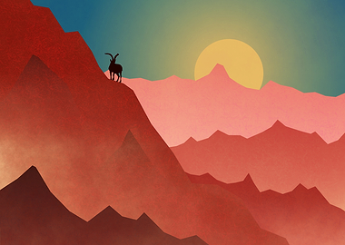 Mountain Goat Sunset