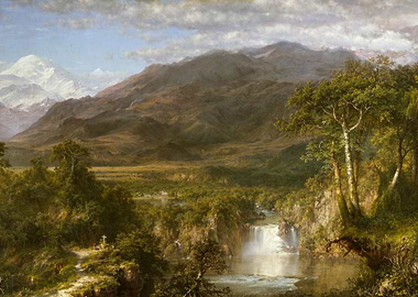 Mountain Waterfall Landscape
