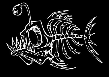Anglerfish Skeleton Illustration